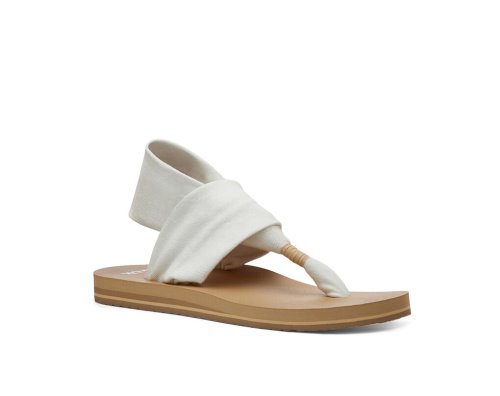 Sandale Sanuk Sling ST Vegan Femme - Blanche / Marron ENISGZ167